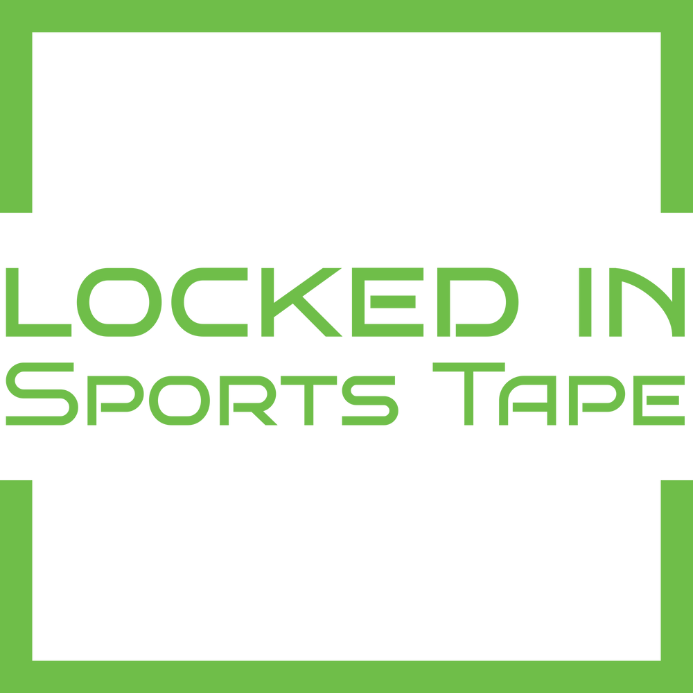 Green pixelated Locked in sports tape text on black background Custom Bundle