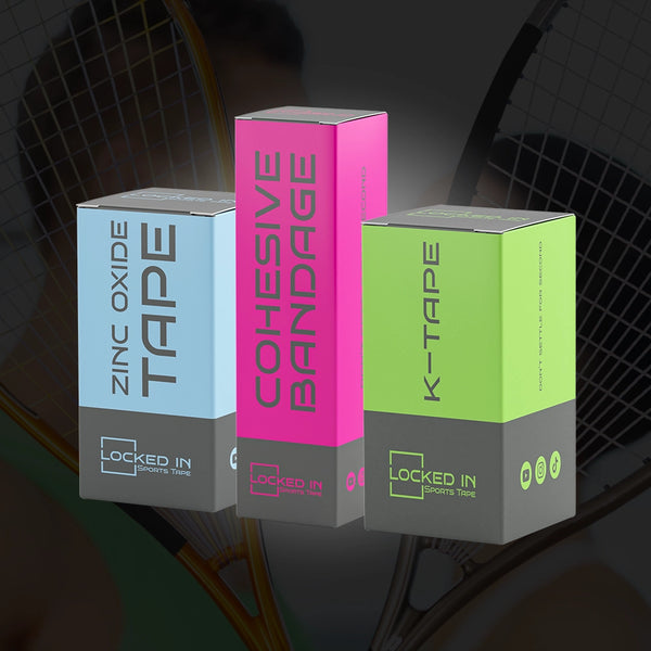 Racket Sports Performance Pack: K-Tape in light blue, pink, neon green