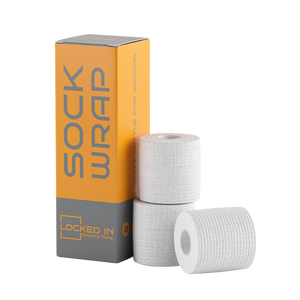 White Locked In Sports Tape textured athletic Sock Wrap rolls
